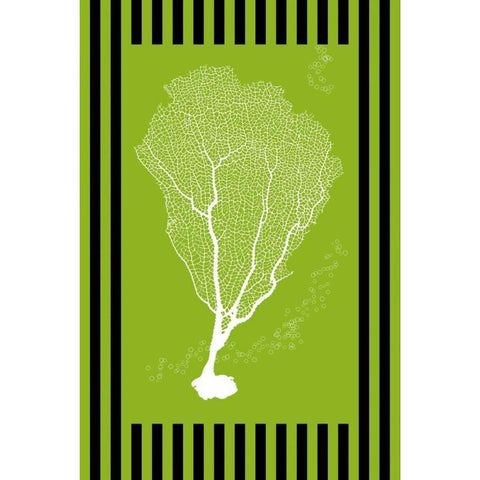 Cora Green Stripe Gold Ornate Wood Framed Art Print with Double Matting by Murdock, Ramona