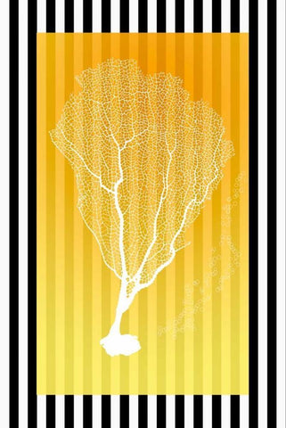 Coral Sunny Yellow White Modern Wood Framed Art Print with Double Matting by Murdock, Ramona
