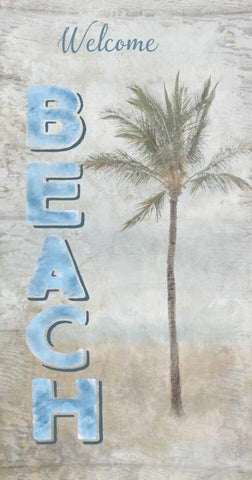 Beach Black Ornate Wood Framed Art Print with Double Matting by Murdock, Ramona