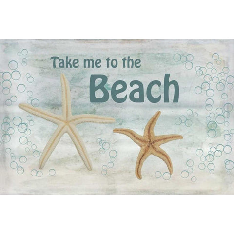 Take Me to the Beach Gold Ornate Wood Framed Art Print with Double Matting by Murdock, Ramona