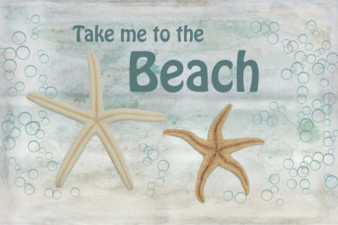 Take Me to the Beach Black Ornate Wood Framed Art Print with Double Matting by Murdock, Ramona