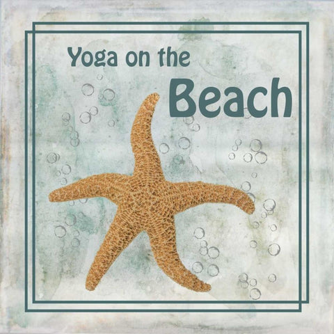 Yoga on the Beach Gold Ornate Wood Framed Art Print with Double Matting by Murdock, Ramona