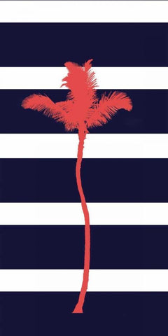 Indigo Stripe Palm Black Ornate Wood Framed Art Print with Double Matting by Murdock, Ramona