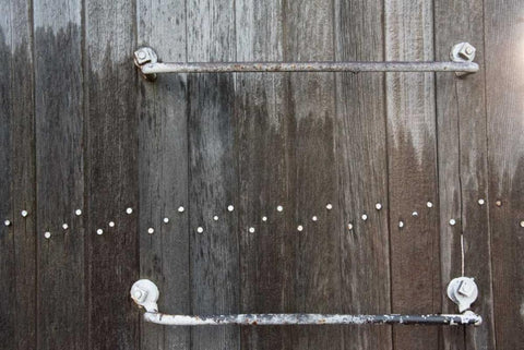 Weathered Wood and Iron II White Modern Wood Framed Art Print with Double Matting by Murdock, Ramona