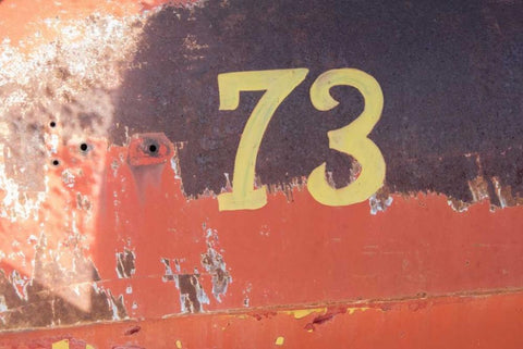 Number 73 White Modern Wood Framed Art Print with Double Matting by Murdock, Ramona