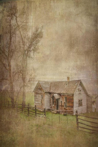 Old Homestead White Modern Wood Framed Art Print with Double Matting by Murdock, Ramona