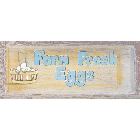 Farm Fresh Eggs White Modern Wood Framed Art Print by Murdock, Ramona