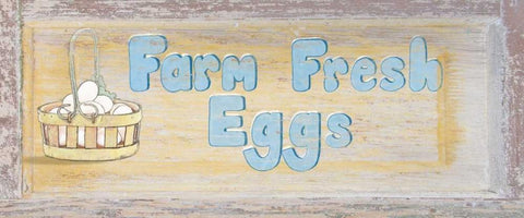 Farm Fresh Eggs Black Ornate Wood Framed Art Print with Double Matting by Murdock, Ramona