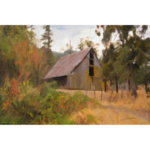 Roadside Barn White Modern Wood Framed Art Print by Murdock, Ramona