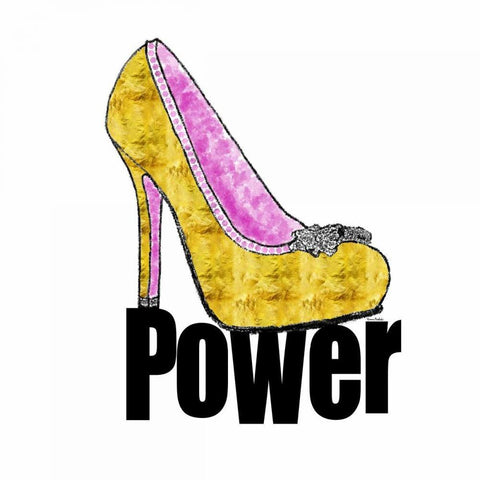 Power Shoe White Modern Wood Framed Art Print with Double Matting by Murdock, Ramona