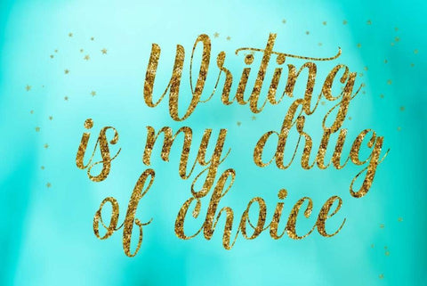 Writing is My Drug White Modern Wood Framed Art Print with Double Matting by Murdock, Ramona