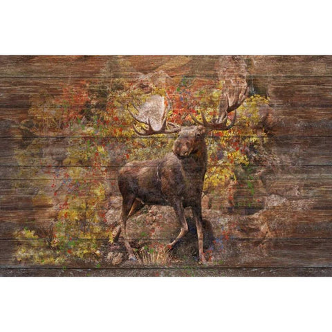 Moose Meadow Gold Ornate Wood Framed Art Print with Double Matting by Murdock, Ramona