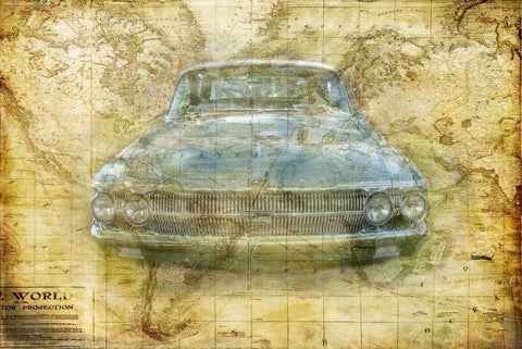 Vintage Mercury White Modern Wood Framed Art Print with Double Matting by Murdock, Ramona