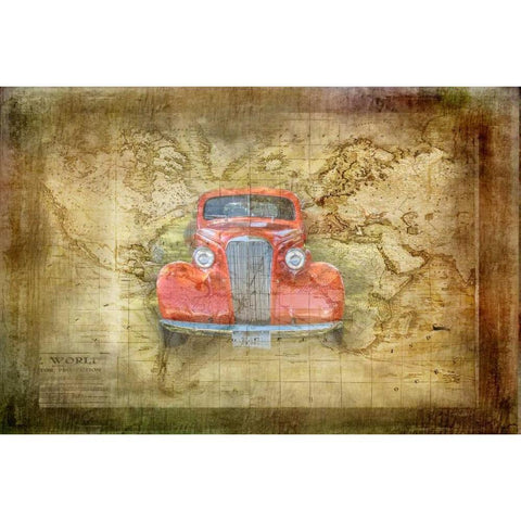 Vintage Car White Modern Wood Framed Art Print by Murdock, Ramona