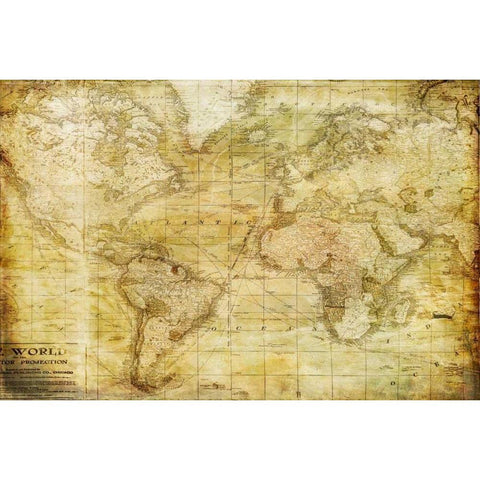 Vintage Map Black Modern Wood Framed Art Print by Murdock, Ramona