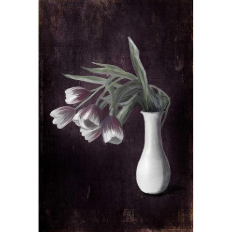 Droopy Tulips White Modern Wood Framed Art Print by Murdock, Ramona