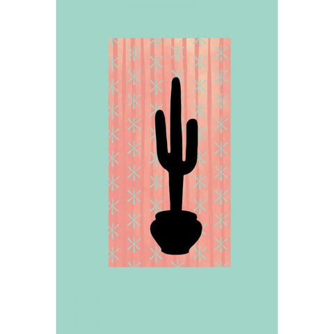 Saguaro Silhouette Black Modern Wood Framed Art Print with Double Matting by Murdock, Ramona