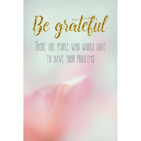 Be Grateful White Modern Wood Framed Art Print by Murdock, Ramona
