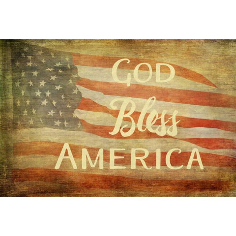 God Bless America Black Modern Wood Framed Art Print with Double Matting by Murdock, Ramona