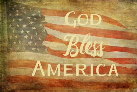 God Bless America Black Ornate Wood Framed Art Print with Double Matting by Murdock, Ramona