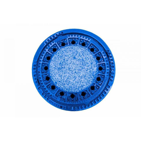 Man Hole Cover in Blue White Modern Wood Framed Art Print by Murdock, Ramona