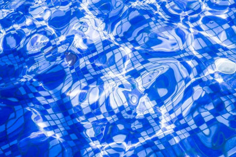 Cubes in Motion blue White Modern Wood Framed Art Print with Double Matting by Murdock, Ramona