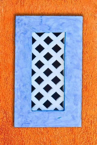 Lattice Window White Modern Wood Framed Art Print with Double Matting by Murdock, Ramona