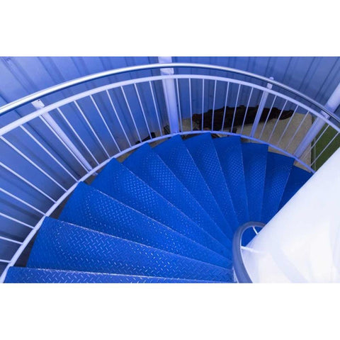 Blue Stairs Black Modern Wood Framed Art Print by Murdock, Ramona