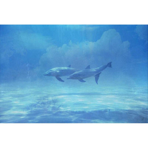 Dolphin Adventure Gold Ornate Wood Framed Art Print with Double Matting by Murdock, Ramona