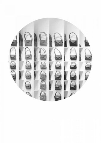 Circle of Purse White Modern Wood Framed Art Print with Double Matting by Murdock, Ramona