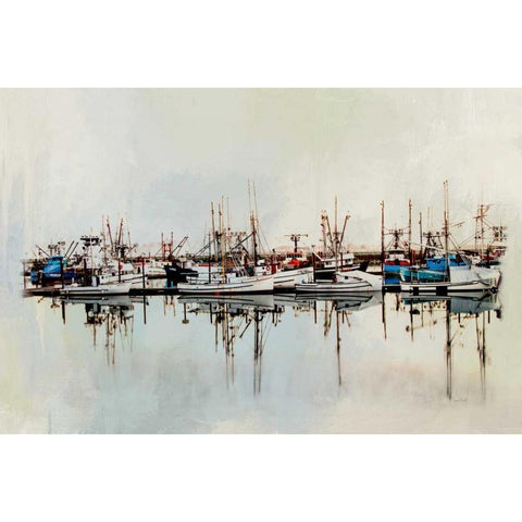 Safe Harbor Black Modern Wood Framed Art Print by Murdock, Ramona