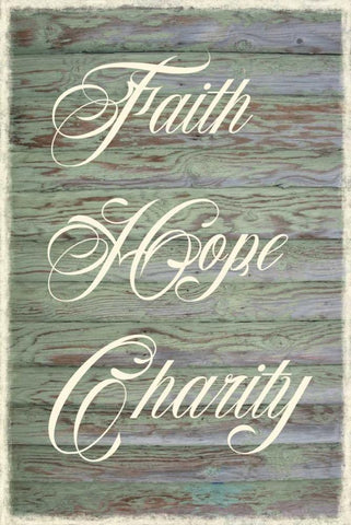 Faith, Hope, Charity Black Ornate Wood Framed Art Print with Double Matting by Murdock, Ramona