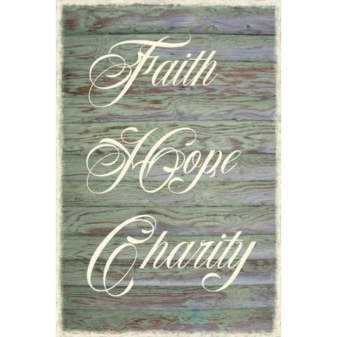 Faith, Hope, Charity White Modern Wood Framed Art Print by Murdock, Ramona