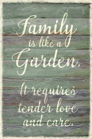 Family Garden White Modern Wood Framed Art Print with Double Matting by Murdock, Ramona