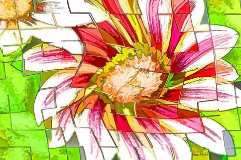 Floral Twist II White Modern Wood Framed Art Print with Double Matting by Murdock, Ramona