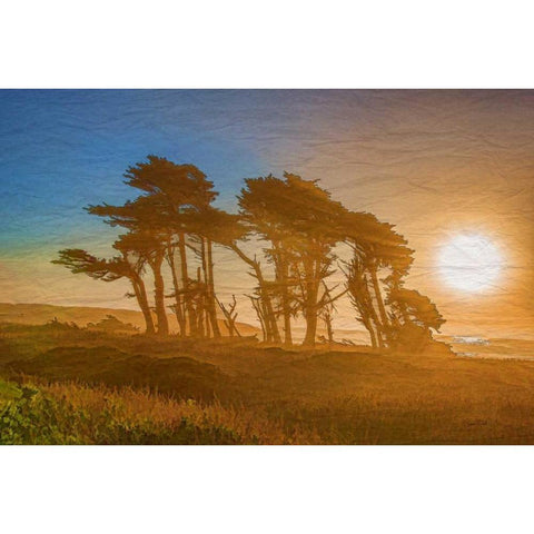 Beach Trees Gold Ornate Wood Framed Art Print with Double Matting by Murdock, Ramona