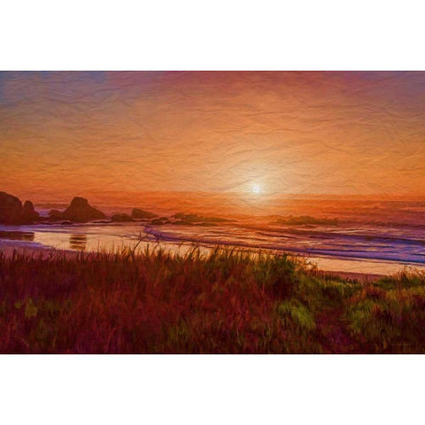 Beach Color Gold Ornate Wood Framed Art Print with Double Matting by Murdock, Ramona