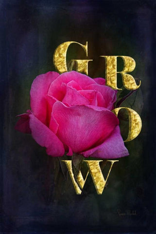 Grow Black Ornate Wood Framed Art Print with Double Matting by Murdock, Ramona