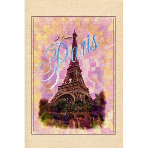 Je Taime Paris Black Modern Wood Framed Art Print by Murdock, Ramona