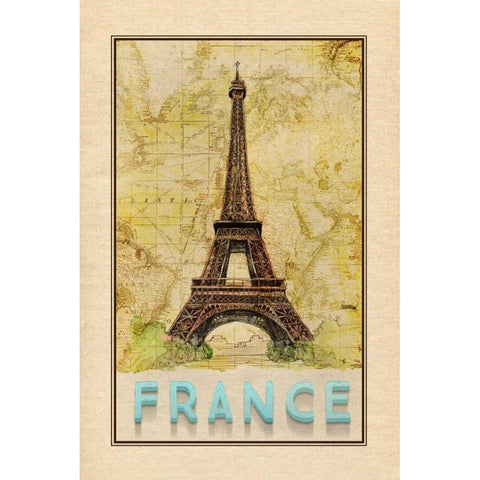 Travel France Black Modern Wood Framed Art Print with Double Matting by Murdock, Ramona