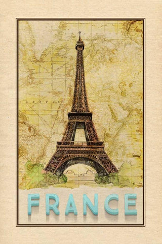Travel France White Modern Wood Framed Art Print with Double Matting by Murdock, Ramona