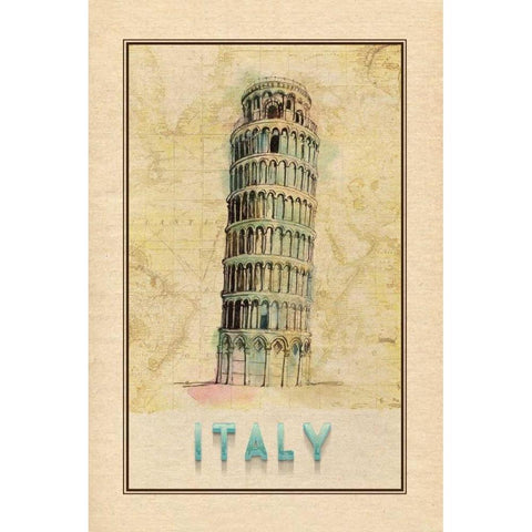 Travel Italy Black Modern Wood Framed Art Print by Murdock, Ramona