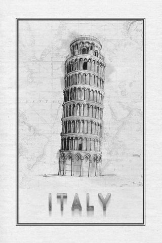 Travel Italy White Modern Wood Framed Art Print with Double Matting by Murdock, Ramona