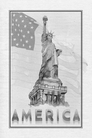 Travel America White Modern Wood Framed Art Print with Double Matting by Murdock, Ramona