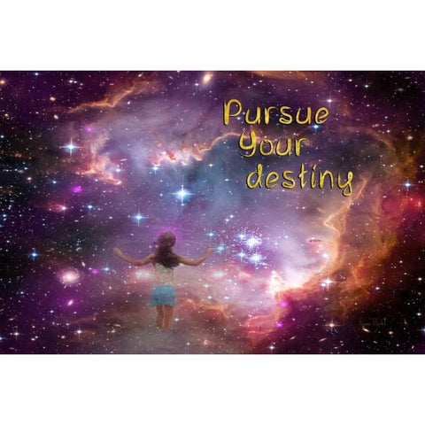 Pursue Your Destiny Gold Ornate Wood Framed Art Print with Double Matting by Murdock, Ramona