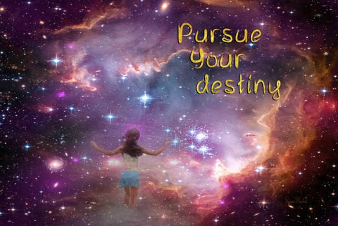 Pursue Your Destiny White Modern Wood Framed Art Print with Double Matting by Murdock, Ramona