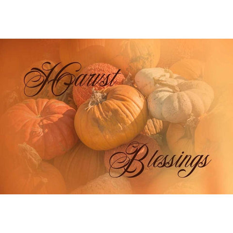 Harvest Blessings I Gold Ornate Wood Framed Art Print with Double Matting by Murdock, Ramona