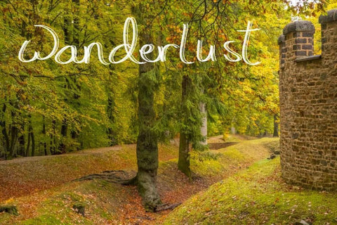 Saalburg Castle Wall White Modern Wood Framed Art Print with Double Matting by Murdock, Ramona