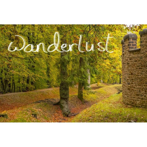 Saalburg Castle Wall Black Modern Wood Framed Art Print by Murdock, Ramona