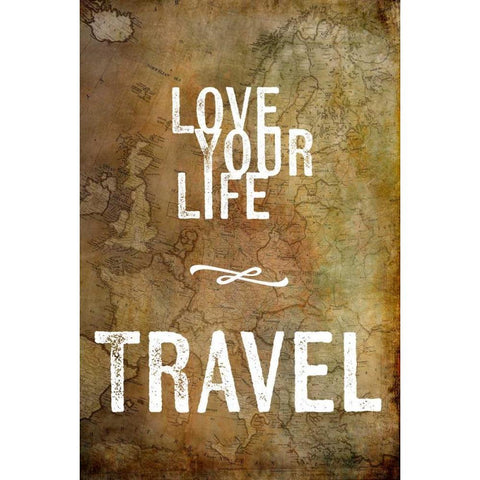 Love Your Life Travel Gold Ornate Wood Framed Art Print with Double Matting by Murdock, Ramona